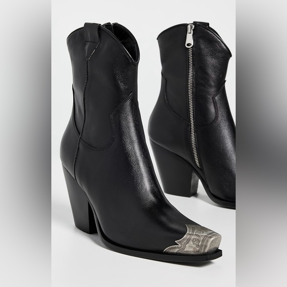 Free People Brayden black Western Boots size 37.5 - Picture 1 of 6